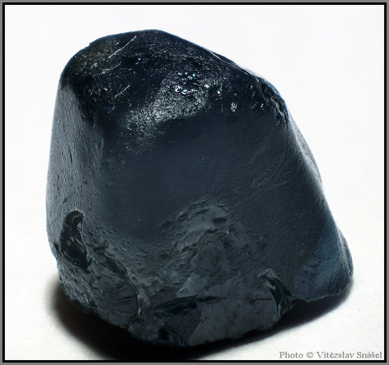 Mineral photo of Corundum (var. sapphire) from locality Vestřev, Czech Republic