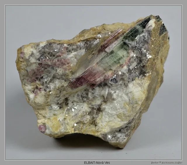 Mineral photo of Elbaite from locality Nová Ves, Czech Republic