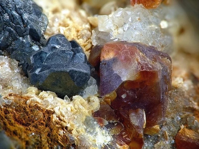 Mineral photo of Freibergite, Sphalerite from locality Obecnice, Czech Republic