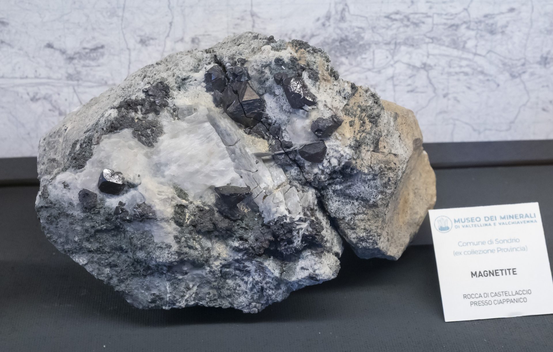 Mineral photo of Magnetite from locality Rocca di Castellacio, Torre di Santa Maria, Sondrio Province, Lombardy, Italy