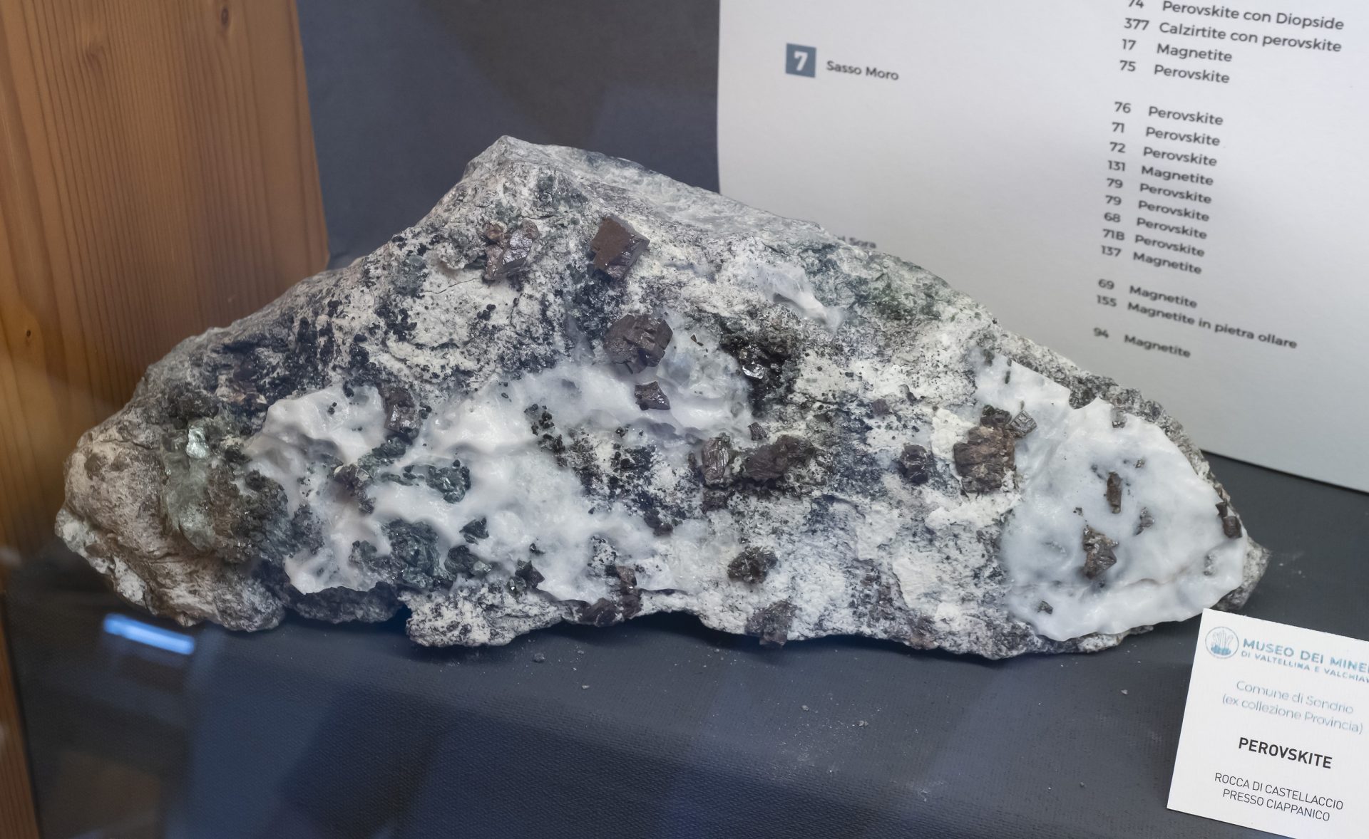Mineral photo of Perovskite from locality Rocca di Castellacio, Torre di Santa Maria, Sondrio Province, Lombardy, Italy