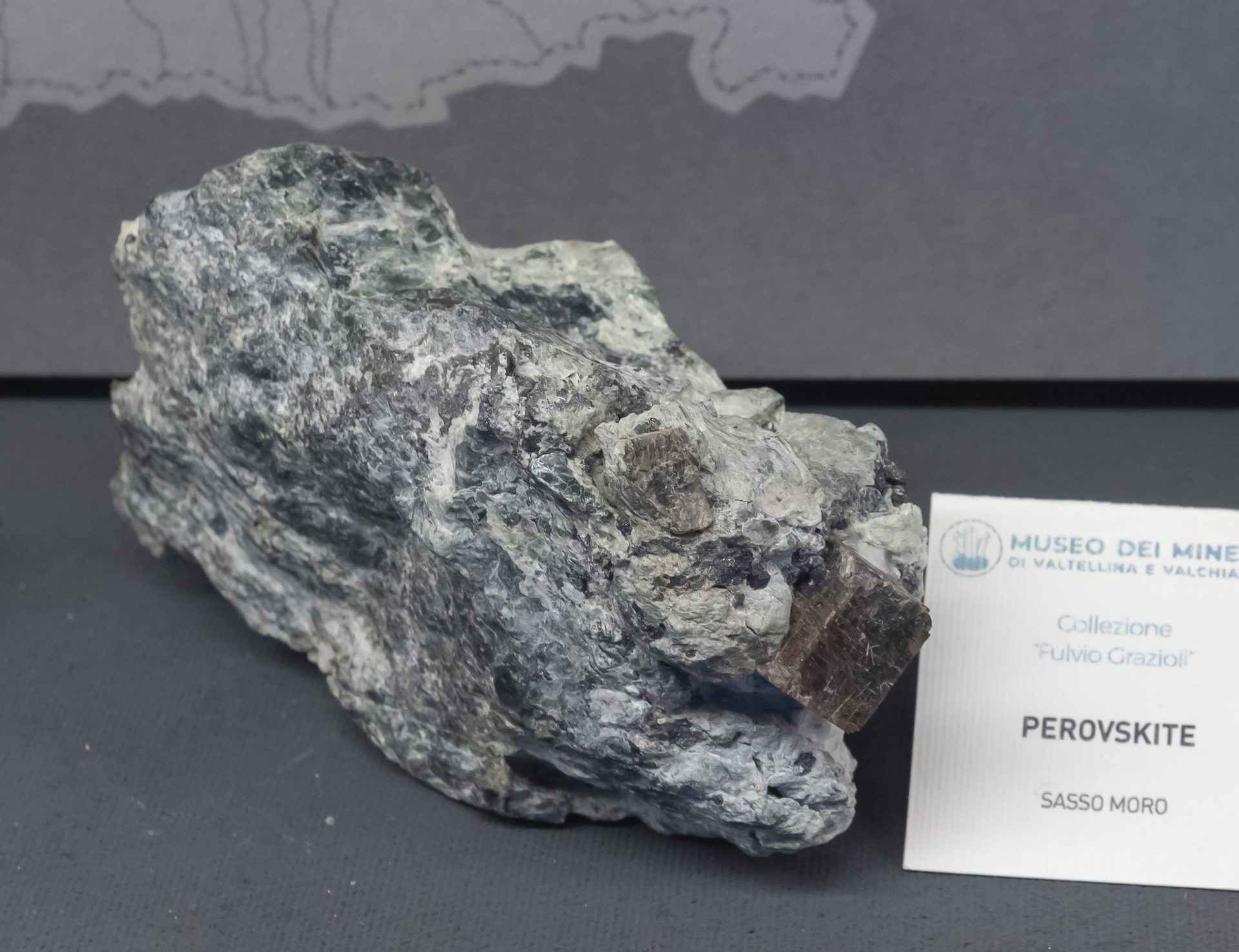 Mineral photo of Perovskite from locality Sasso Moro, Lanzada, Sondrio Province, Lombardy, Italy
