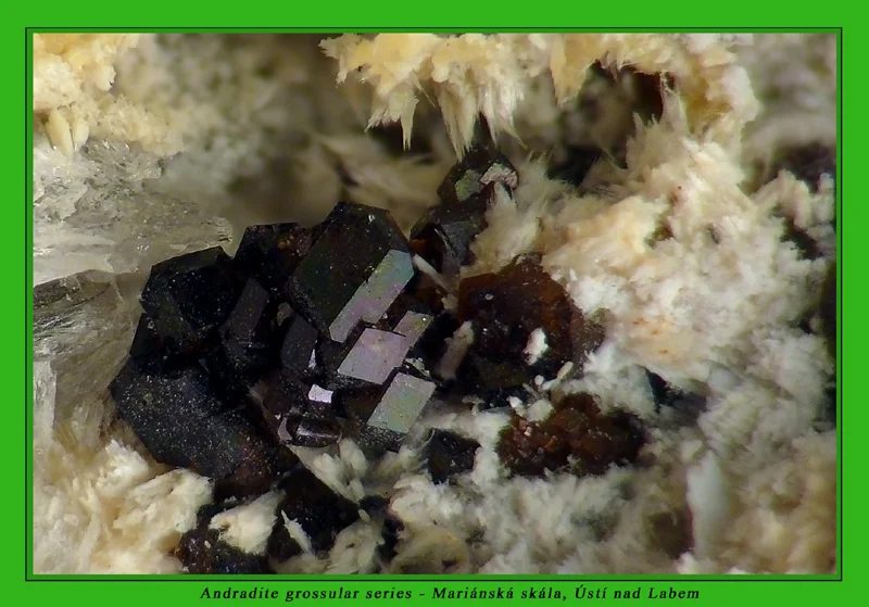 Mineral photo of Andradite from locality Mariánská skála, Ustí nad Labem, Czech Republic