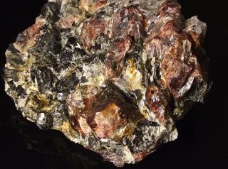 Mineral photo of Almandine, Schorl from locality Dolní Bory, Czech Republic