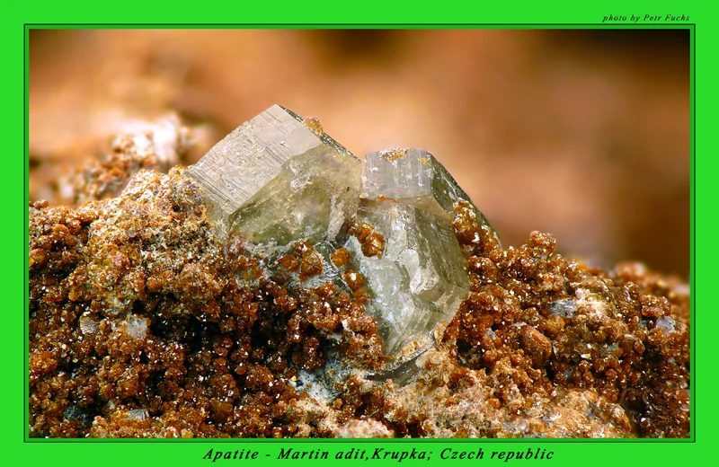 Mineral photo of Apatite from locality Krupka, štola Martin, Czech Republic