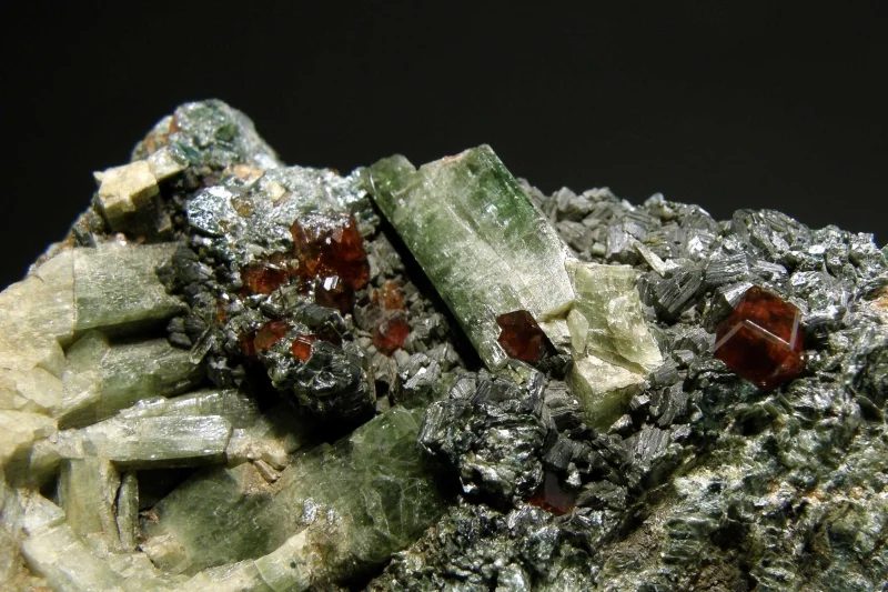 Chlorite, Diopside, Grossular