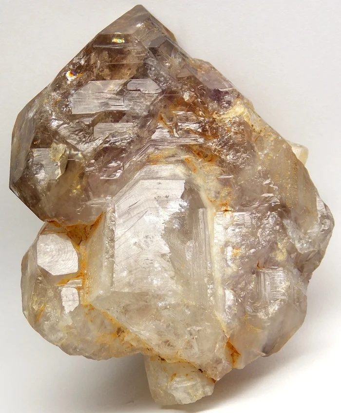 Mineral photo of Quartz (var. amethyst), Quartz (var. smoky) from locality Nové Veselí, Czech Republic